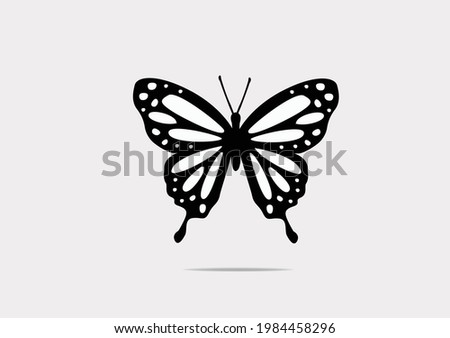black butterfly vector art design hand drawn