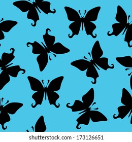 black butterfly vector seamless texture