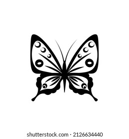 signo vectorial de mariposa negra aislado en fondo transparente