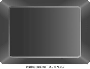 Black button. Blank panel template. Frame element