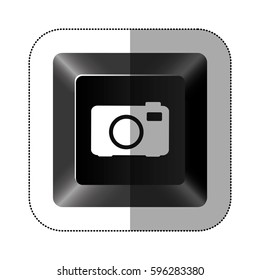 black button camera icon, vector illustraction design