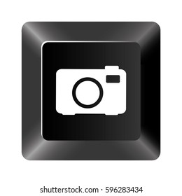 black button camera icon, vector illustraction design