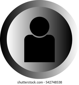 Black button with gradient. Man icon. Vector eps 10.