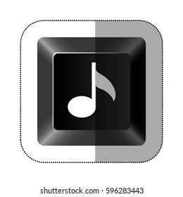 black button music icon, vector illustraction design