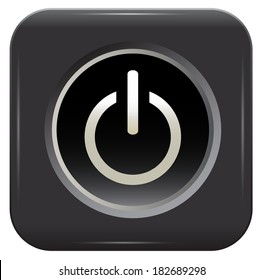 black button over white background. Vector