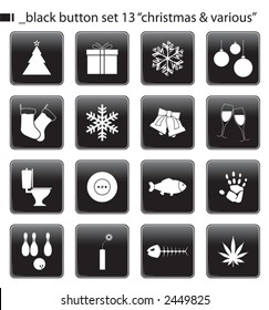 black button set 13 "christmas & various"