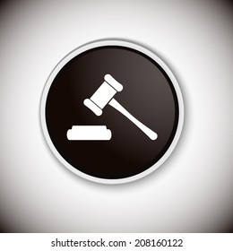 Black button with shadow. Vector icon