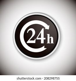 Black button with shadow. Vector icon