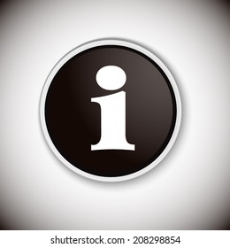 Black button with shadow. Vector icon