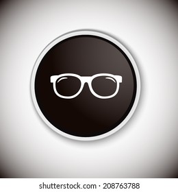 Black button with shadow. Vector icon