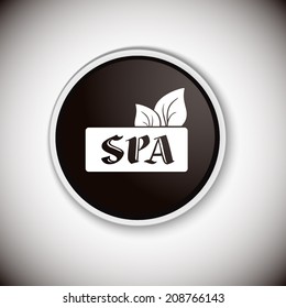 Black button with shadow. Vector icon