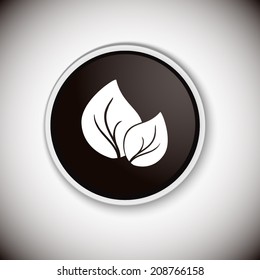 Black button with shadow. Vector icon