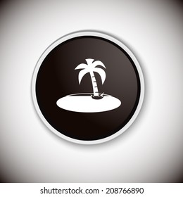 Black button with shadow. Vector icon