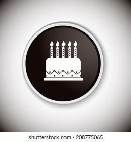 Black button with shadow. Vector icon