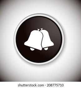 Black button with shadow. Vector icon