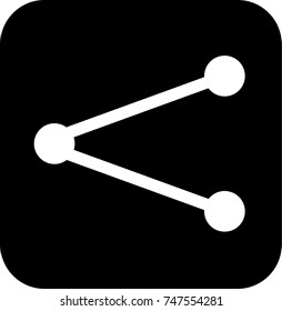 black button share icon logo, file application, document symbol connect