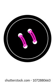 black button with thread vector