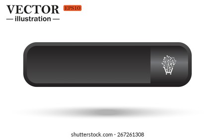 Black button for web sites on a white background with shadow.  Set of icons. Put into shopping cart. Great buy. Cart of goods, web icon. vector design