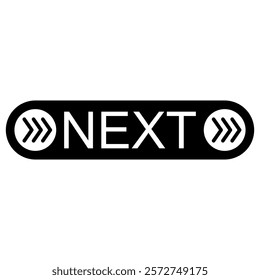 Black Button, with White NEXT and Arrows