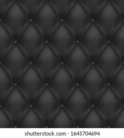 Black buttoned leather upholstery background - eps10 vector