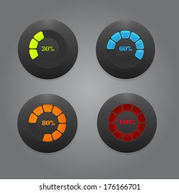 Black Buttons With Color Bars