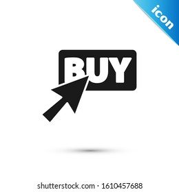 Black Buy button icon isolated on white background.  Vector Illustration