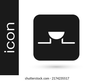 Black Buzzer in electronic circuit icon isolated on white background.  Vector