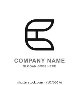 Black C Letter Logo Vector Icon 