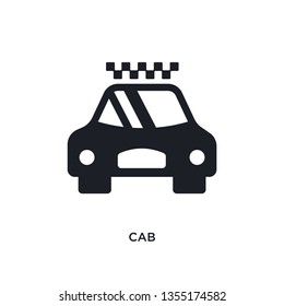 black cab isolated vector icon. simple element illustration from united states concept vector icons. cab editable logo symbol design on white background. can be use for web and mobile