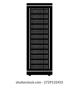 Gabinete negro en un diseño simple con respiraderos