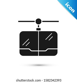 Black Cable car icon isolated on white background. Funicular sign.  Vector Illustration