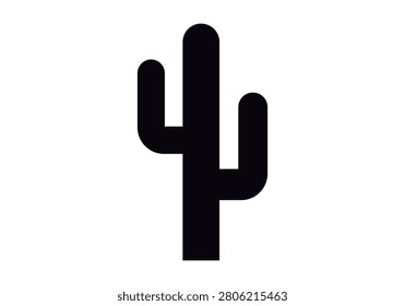 black cactus icon on white background