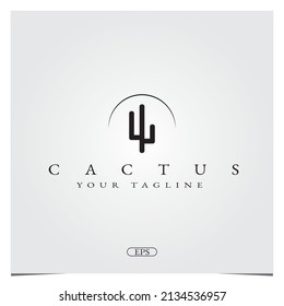 black cactus logo premium elegant template abstract vector eps 10