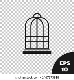 Black Cage for birds icon isolated on transparent background. Vector Illustration Black Cage for birds icon isolated on transparent background. Vector Illustration