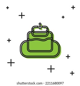 Icono de pastel negro aislado en fondo blanco. Feliz cumpleaños.  Vector