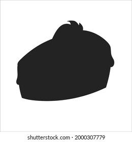 Black cake silhouette. Vector illustration isolated on white background. Design element. Template for your design, books, stickers, posters, cards, child clothes.