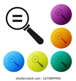 Icono de cálculo negro aislado en fondo blanco. Establecer iconos en los botones de círculo de color.  Ilustración vectorial