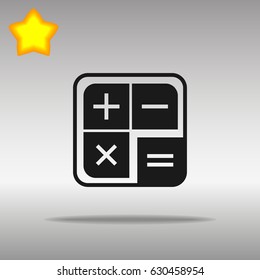 black calculator Icon button logo symbol concept high quality on the gray background