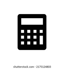 Black calculator icon design isolated on white background
