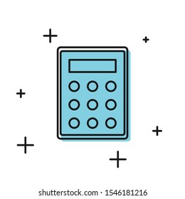 Black Calculator icon isolated on white background. Accounting symbol. Business calculations mathematics education and finance.  Vector Illustration