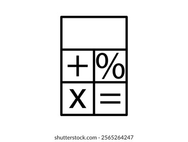 Black calculator icon on white background