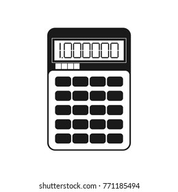 Black calculator icon, on the white background.