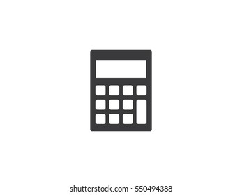 Black calculator icon vector illustration on white background
