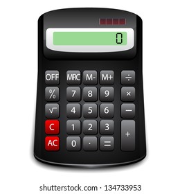  Black Calculator. Illustration on white