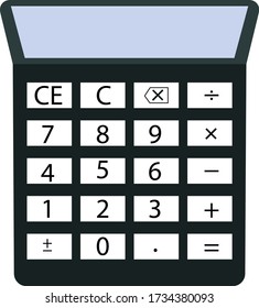 Black calculator, illustration, vector on white background