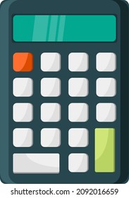 Calculadora negra, ilustración, vector sobre fondo blanco.