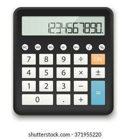 Black Calculator Standard Calculations On White Stock Vector (Royalty ...