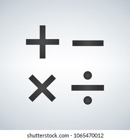 Black Calculator symbols, vector illustration isolated on modern background.