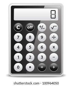 Black calculator, vector eps10 illustration
