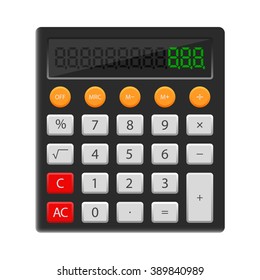 Black calculator. Vector illustration